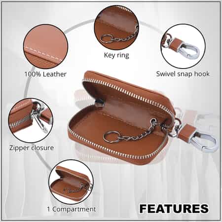 Genuine Crocodile Car Key Holder Wallet- Zipper Keychain Bag