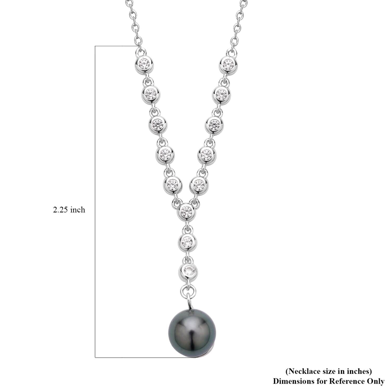 Tahitian Cultured Pearl & Amethyst Lariat Necklace in 14K White
