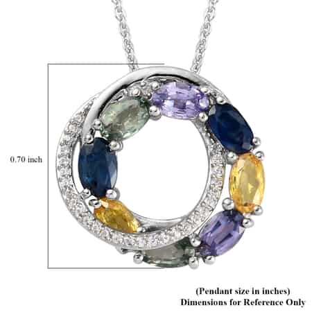 2.70 Carat Purple Sapphire and Diamond Pendant