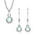 June Birthstone Gift Set with Rainbow Moonstone Earrings and Pendant Necklace 20In in Platinum Over Sterling Silver and Stainless Steel 2.75 ctw