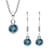 December Birthstone Gift Set with Swiss Blue Topaz Earrings and Pendant Necklace 20In in Platinum Over Sterling Silver and Stainless Steel 3.50 ctw
