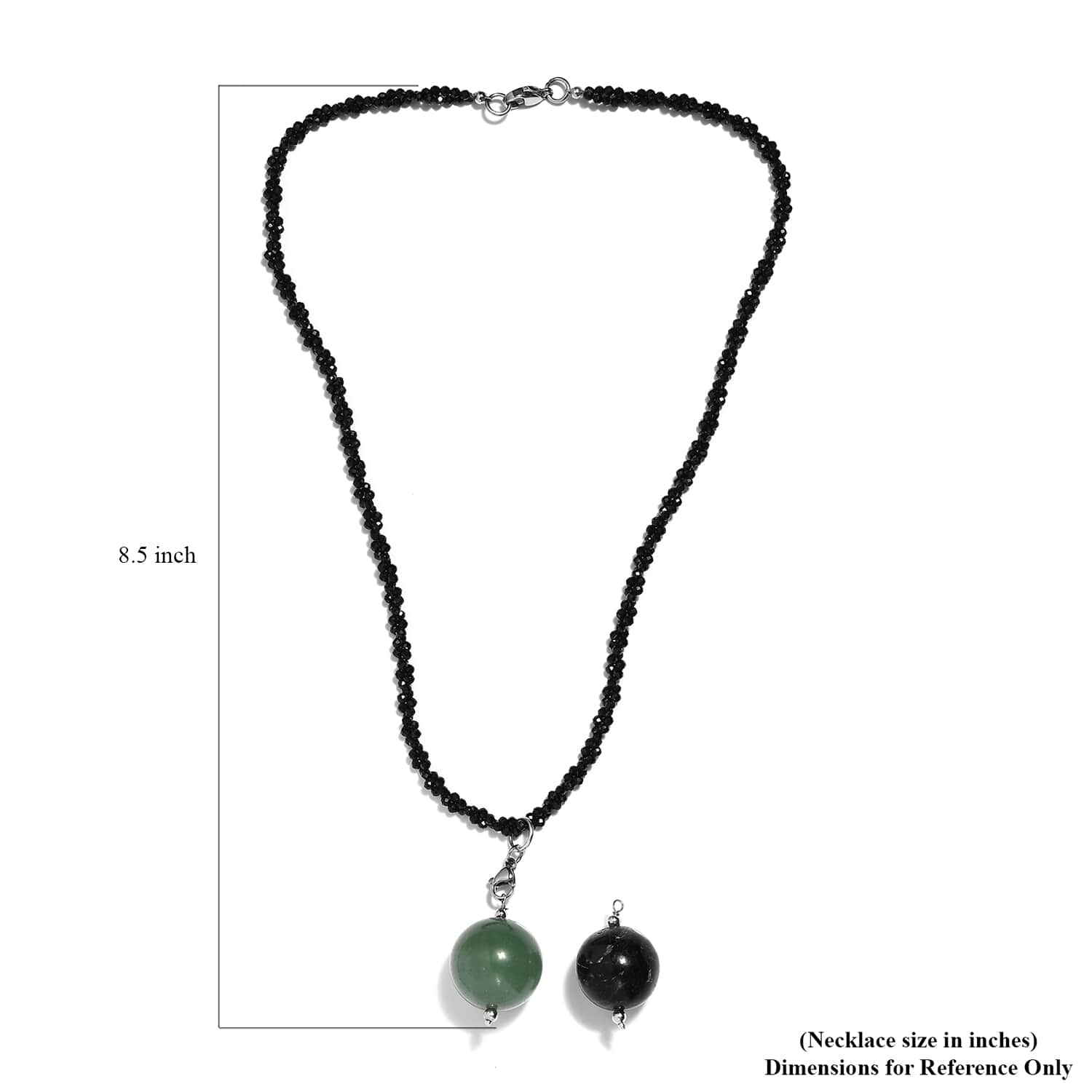 Buy Green Aventurine, Black Agate Pendant with Thai Black Spinel
