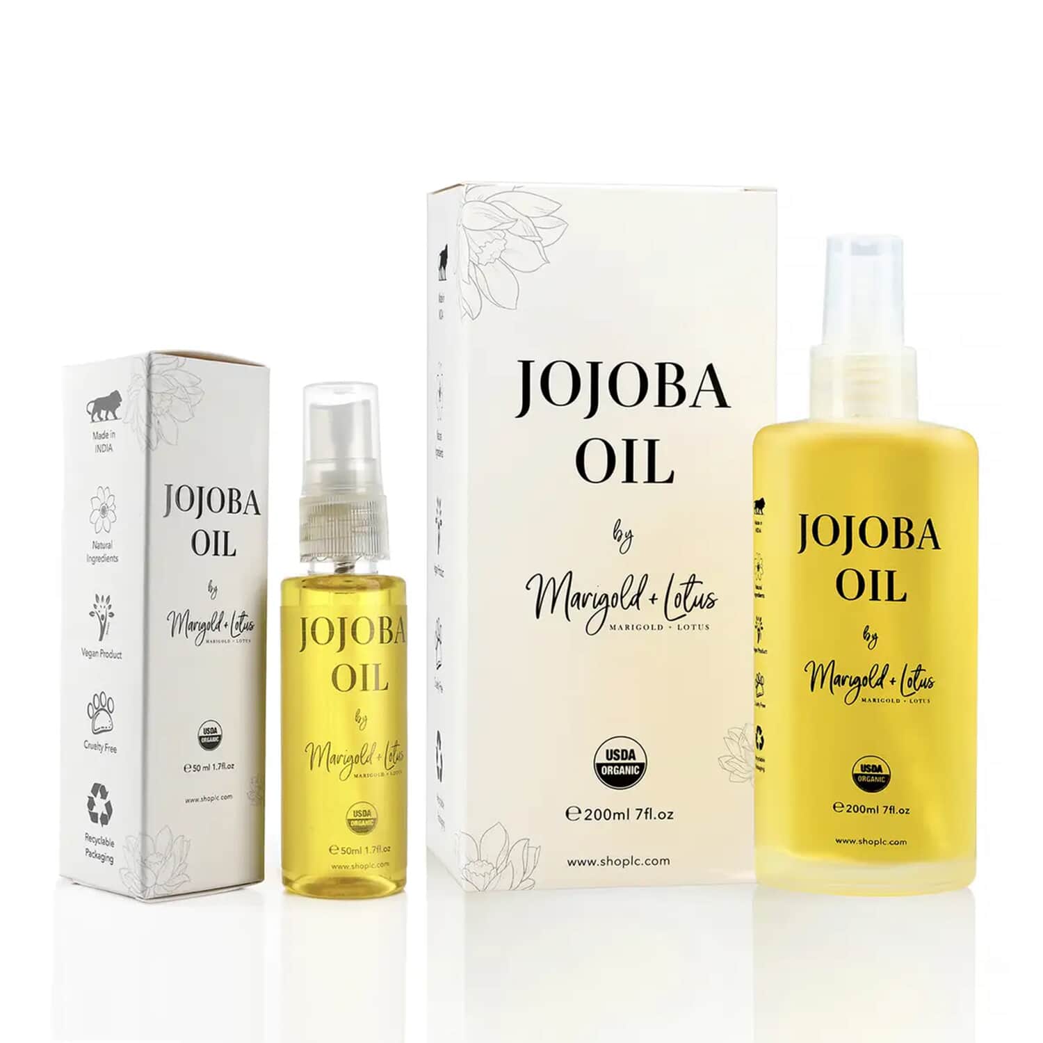 Buy Marigold & Lotus Cold Pressed Natural Jojoba Oil 7 oz with