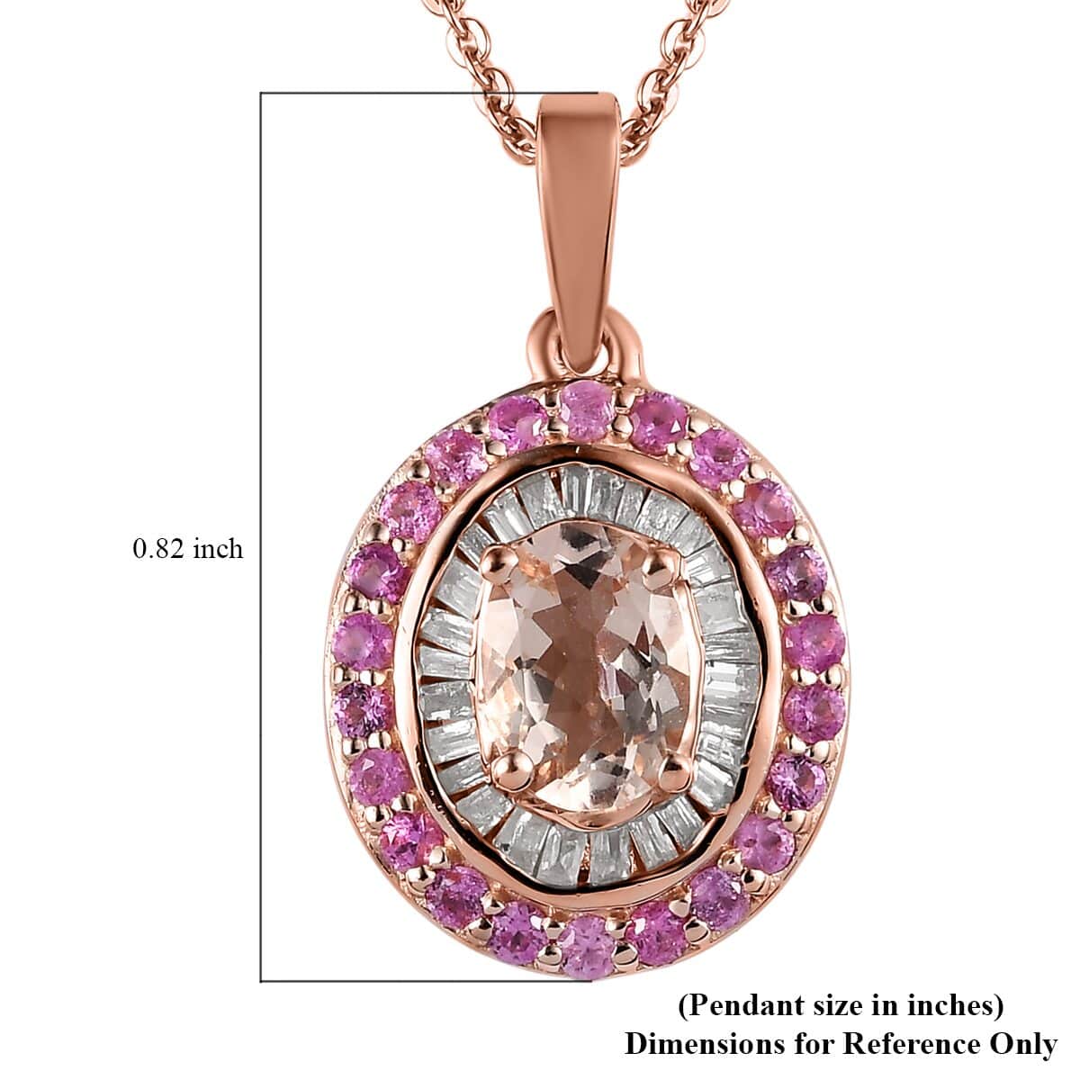 0.82 carat Heart Cut Pink Sapphire Pendant Necklace in 14k yellow gold