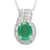 Kagem Zambian Emerald and Diamond Pendant Necklace 20 Inches in Platinum Over Sterling Silver 1.40 ctw