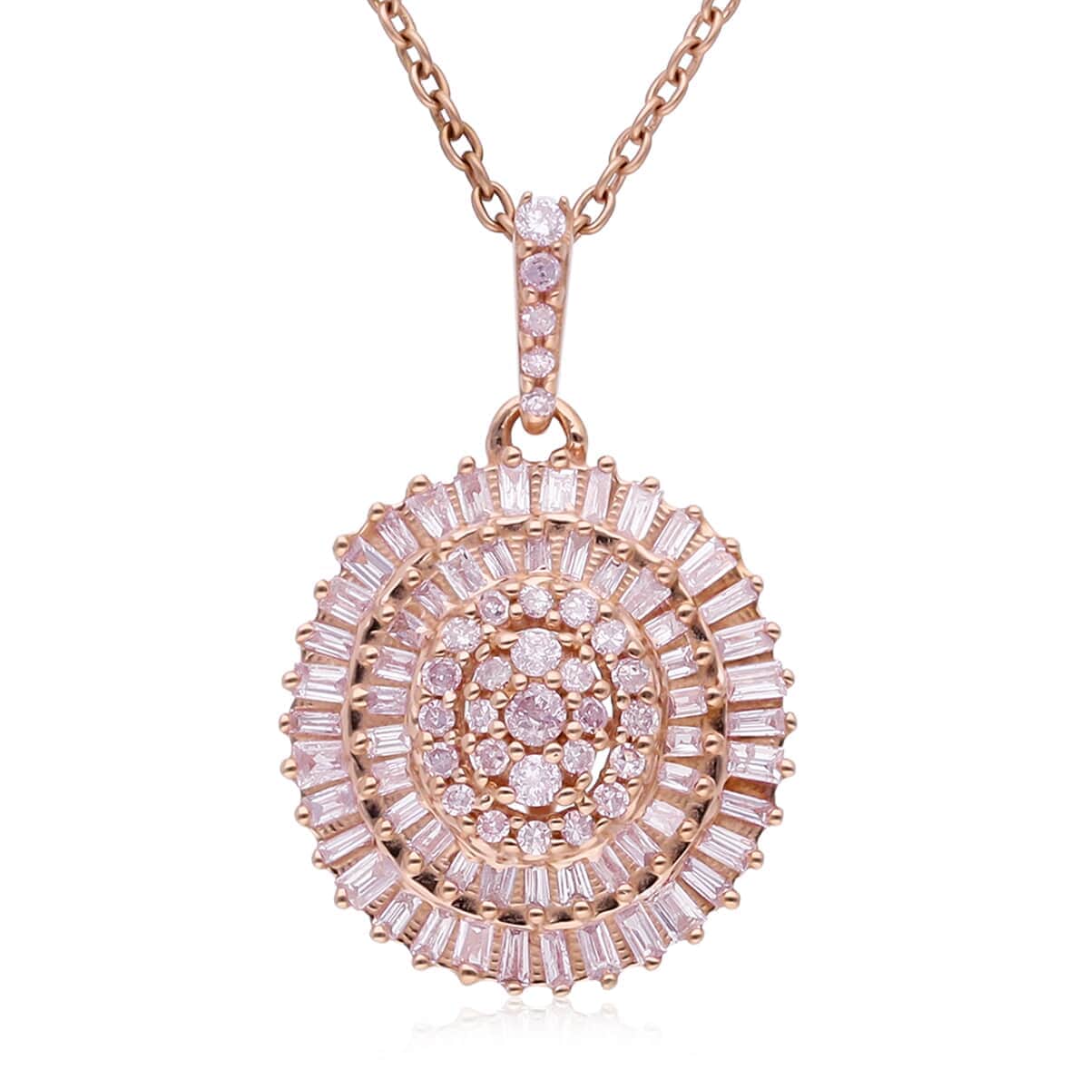 FREELIGHT LIGHT POINT NECKLACE IN ROSE GOLD AND PINK DIAMOND