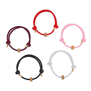 Ever True Emergency Glass Breaker Gift Set of 5 Multi Color Strand Bracelet in Tungsten and ION Plated YG Stainless Steel (Adjustable)