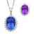Color Change Fluorite and White Zircon Halo Pendant Necklace 18 Inches in Rhodium Over Sterling Silver 7.90 ctw