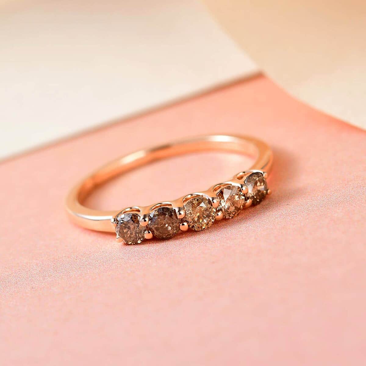 1/3 Carat Diamond Eternity Wedding Band in 10K Rose Gold (Ring Size 5.5)