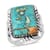 Santa Fe Style Blue Turquoise and Lab Created Opal Kokopelli Ring in Sterling Silver (Size 6.0) 5.25 ctw