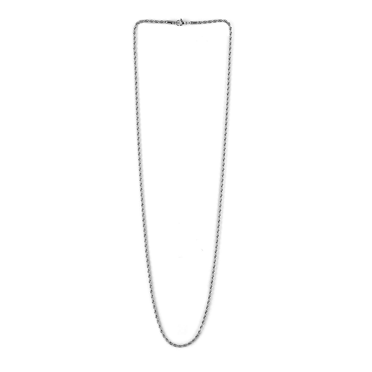 Buy Rope Necklace 30 Inches in Stainless Steel 16 Grams at ShopLC.