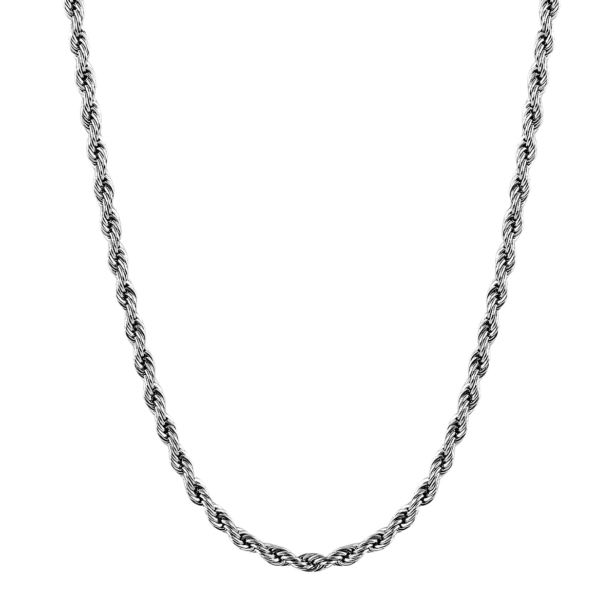 Buy Rope Necklace 30 Inches in Stainless Steel 16 Grams at ShopLC.