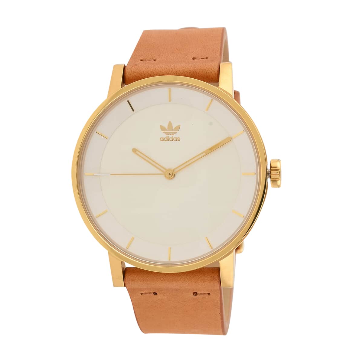 lijst smog handleiding Mother's day jewelry ADIDAS Japanese Movement Light Brown Genuine Leather  Strap Watch in ION Plated YG Over Stainless Steel (40mm) at ShopLC