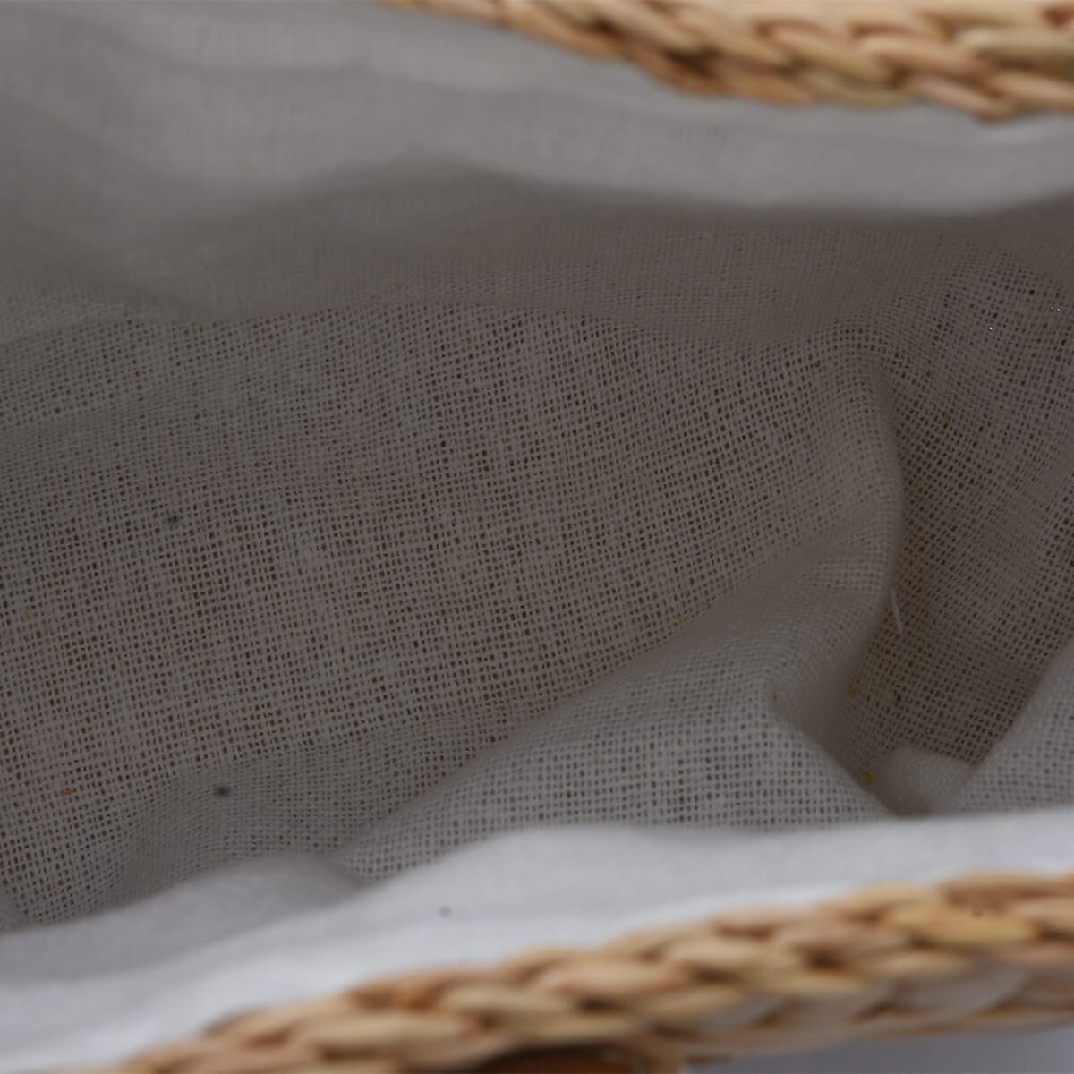 Eco Friendly Natural Reed, Mango Bead Handwoven Shoulder Bag with Cotton Lining and Handle image number 5