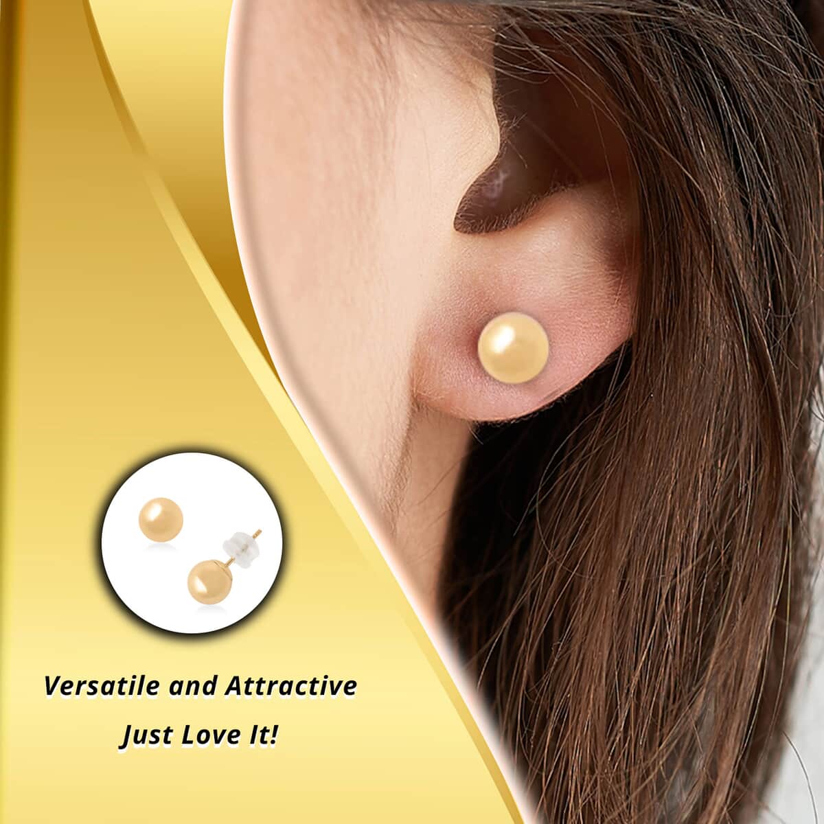 Buy 14K Yellow Gold Earrings | Round Ball Stud Earrings | Gold Studs ...