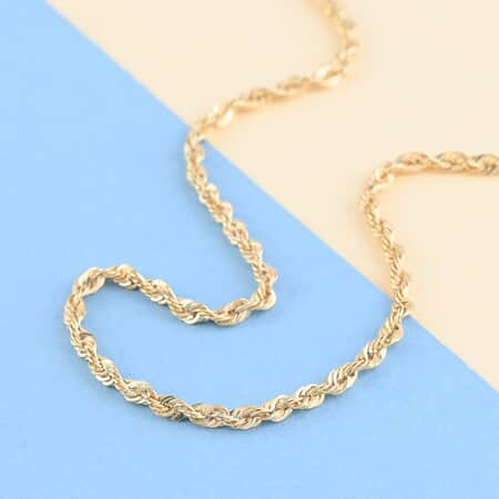 10k Solid Gold Twist Rope Chain Bracelet - Yellow Gold Size 7 1/4 Medium  Thin