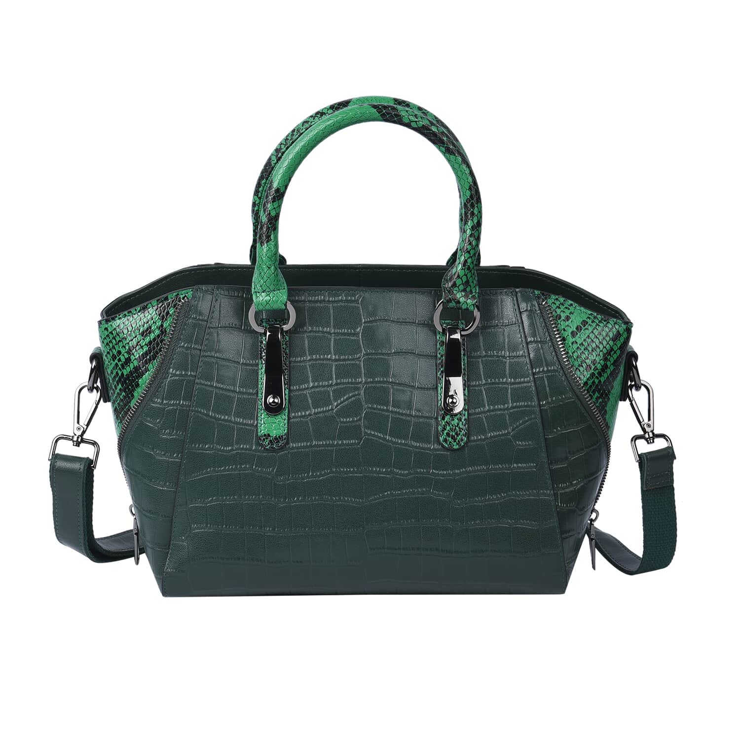 Buy Passage Green Crocodile & Snakeskin Pattern Genuine Leather