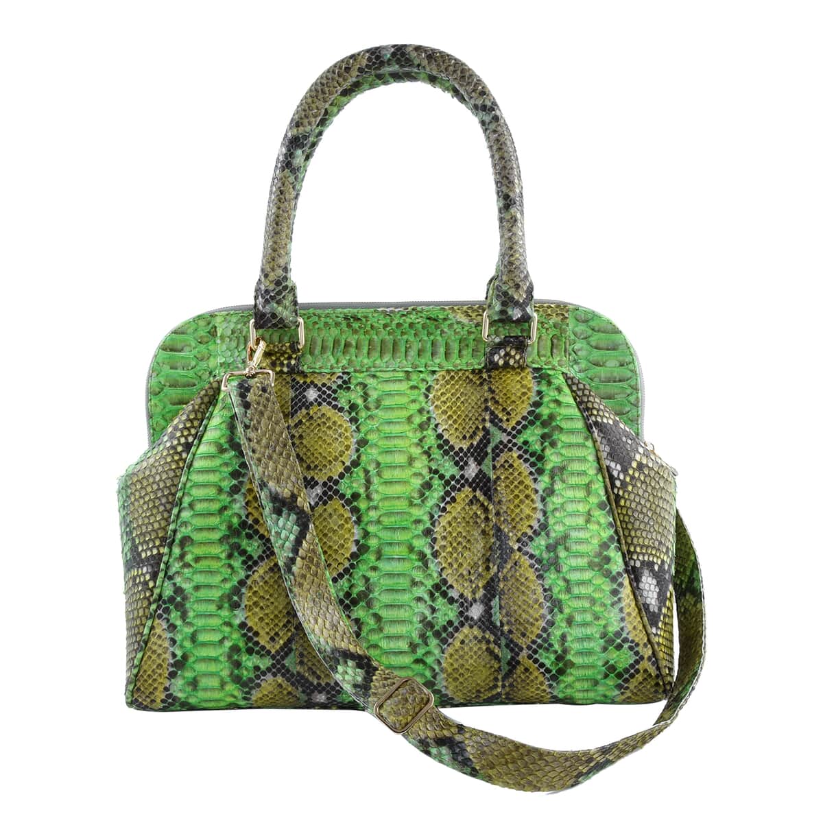 Womens Green Python Bag Snakeskin Handbag Classic Green 