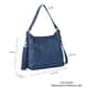 Navy Genuine Leather Hobo Bag with Swivel Lever Snap for Holding The Keys image number 5
