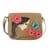 Sukriti Dark Beige Floral Girl Pattern Genuine Leather Applique Crossbody Bag with Adjustable Shoulder Handle Strap