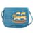 Sukriti Blue Sea View Pattern Genuine Leather Applique Crossbody Bag with Adjustable Shoulder Handle Strap
