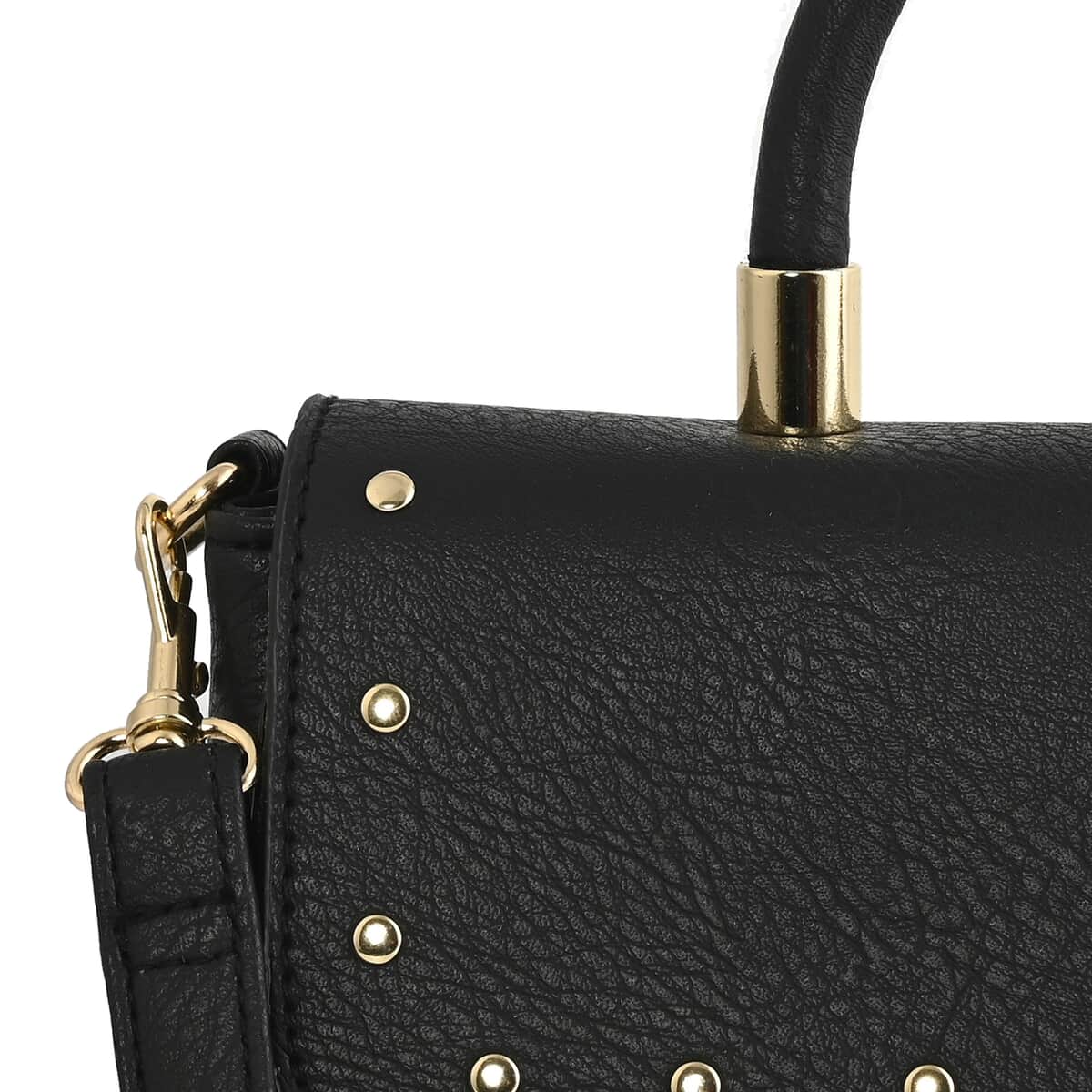 Buy Le Chateau Black Faux Leather Studded Crossbody Bag at ShopLC.