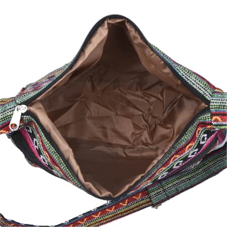 Brown Hippie Bag Hobo Shoulder Bag Sling Cross Body Cotton Zip Men