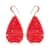 Freshened Red Howlite and Red Austrian Crystal Tear Drop Earrings in Goldtone 37.00 ctw