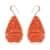 Freshened Orange Howlite and Orange Austrian Crystal Tear Drop Earrings in Goldtone