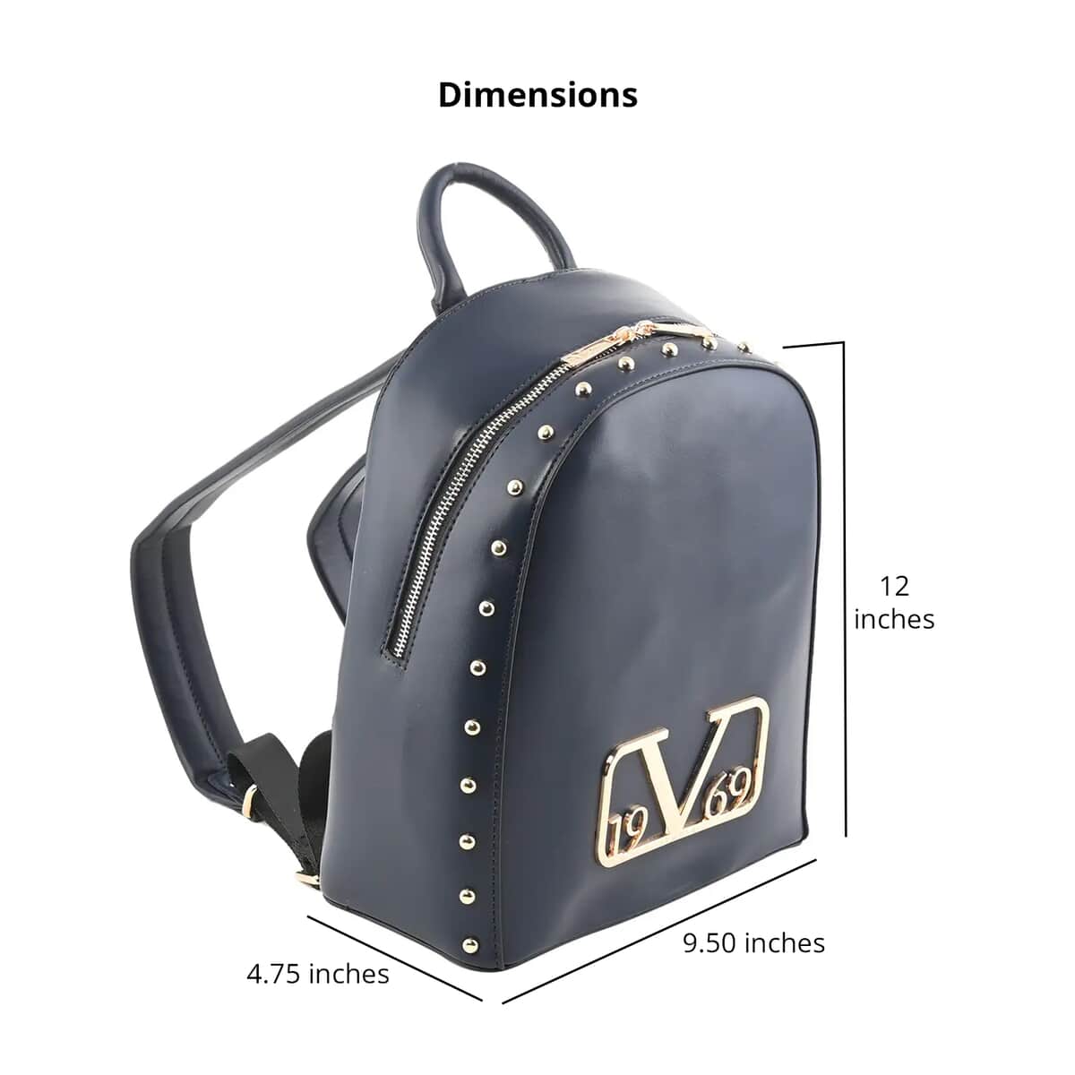 Buy 19V69 ITALIA by Alessandro Versace Smooth Texture Faux Leather Backpack  for Women with Detachable Strap - Navy , Laptop Backpack , Backpack Purse ,  Shoulder Bag at ShopLC.