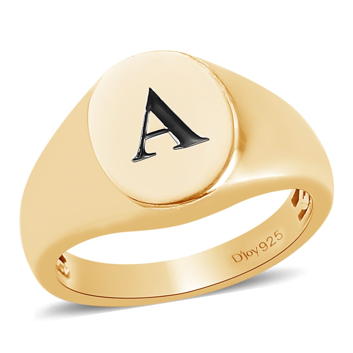 Personalized Men's Ring in Vermeil Yellow Gold Over Sterling Silver (Size 13.0) 3.80 Grams