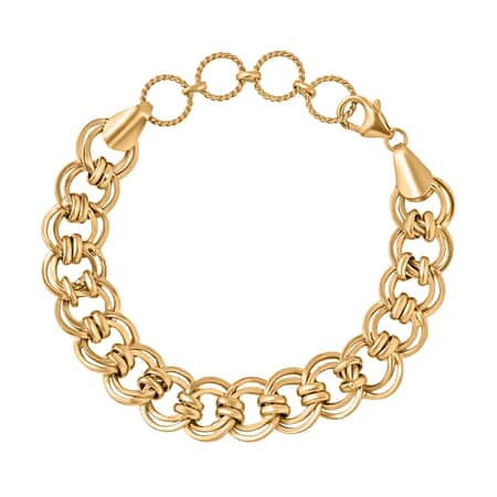 Double Link 14K Yellow Gold Chain Link Bracelet