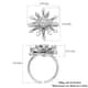Simulated Diamond Snowflake Spinner Ring in Rhodium Over Sterling Silver (Adjustable Size 6-8) 1.60 ctw image number 5