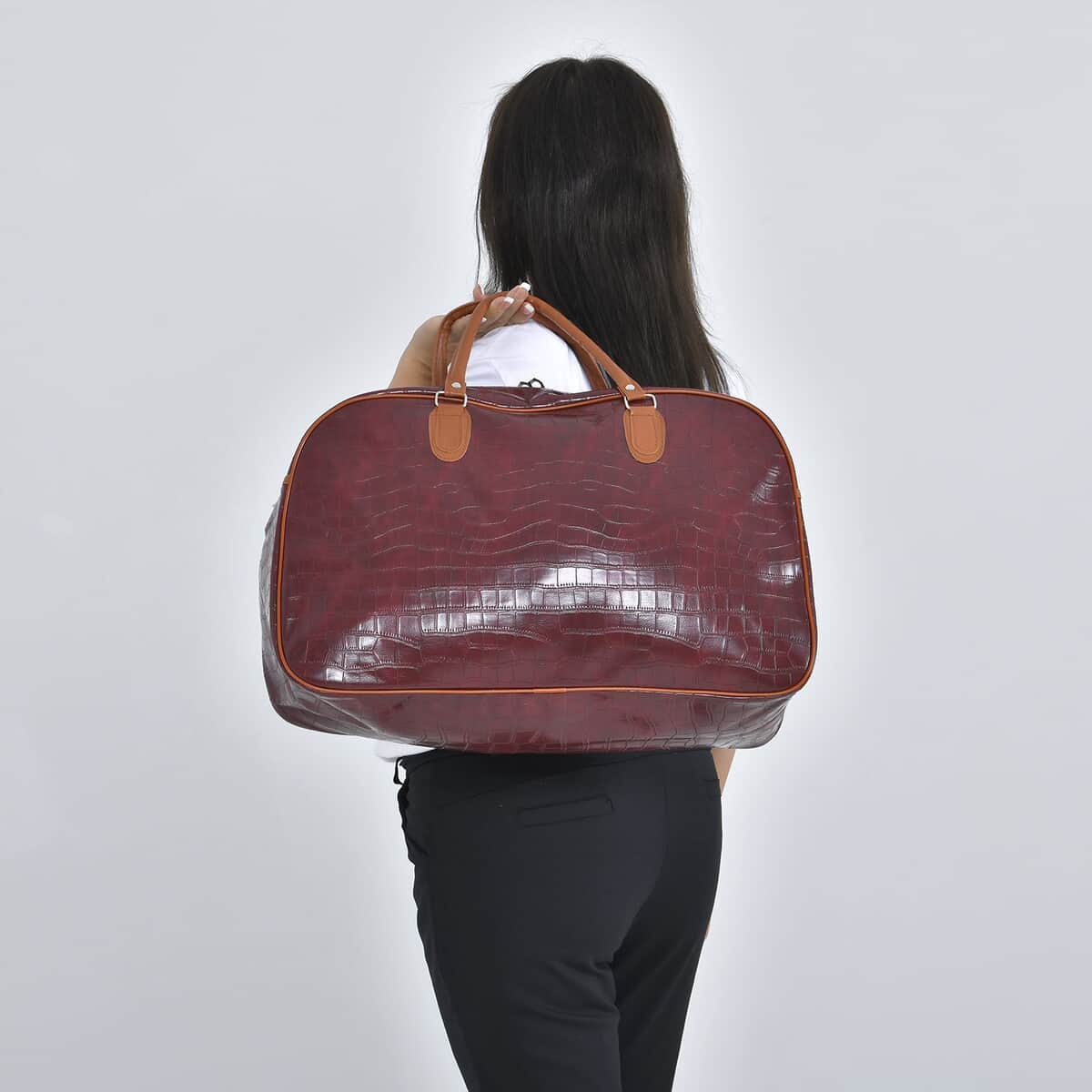 Retro Tote Bag Boston PU Leather Top-handle Bags Women Travel