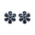 Indigo Sapphire and White Zircon Floral Stud Earrings in Platinum Over Sterling Silver 2.25 ctw
