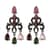Multi-Tourmaline and Natural Thai Black Spinel Chandelier Earrings in Platinum Over Sterling Silver 3.90 ctw