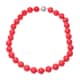 Pigeon Blood Red Color Shell Pearl 15-17mm Necklace 20 Inches in Rhodium Over Sterling Silver image number 0