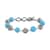 Bali Legacy Constituted Sleeping Beauty Turquoise Toggle Clasp Fleur De Lis Heart Bracelet in Sterling Silver (7.0-8.0In) 32.10 ctw