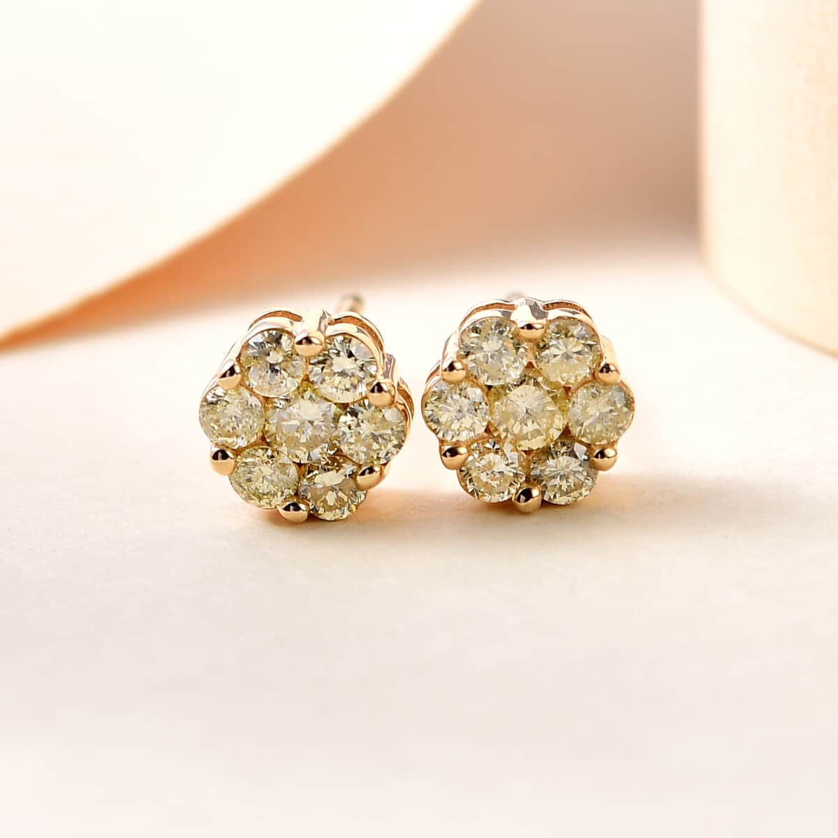 10K Yellow Gold Diamond Stud Earrings 0.15 ctw , Shop LC