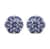 Value Buy Tanzanite Color Crystal Floral Stud Earrings in Sterling Silver