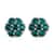 Value Buy Emerald Color Crystal Floral Stud Earrings in Sterling Silver