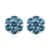 Aquamarine Color Crystal Floral Stud Earrings in Sterling Silver