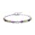 Multi Gemstone Paper Clip Chain Bracelet in Platinum Bond and Stainless Steel (6.50 In) 4.25 ctw