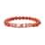 Red Agate and Red Austrian Crystal Beaded and Tiger Strip Bracelet in ION Plated RG Stainless Steel (7.50 In) 87.20 ctw