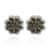 Green Diamond Earrings in Rhodium And Platinum Over Sterling Silver| Flower Studs| Diamond Studs 0.25 ctw