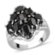 Natural Thai Black Spinel Cluster Ring in Stainless Steel 5.40 ctw image number 0