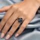 Natural Thai Black Spinel Cluster Ring in Stainless Steel 5.40 ctw image number 2