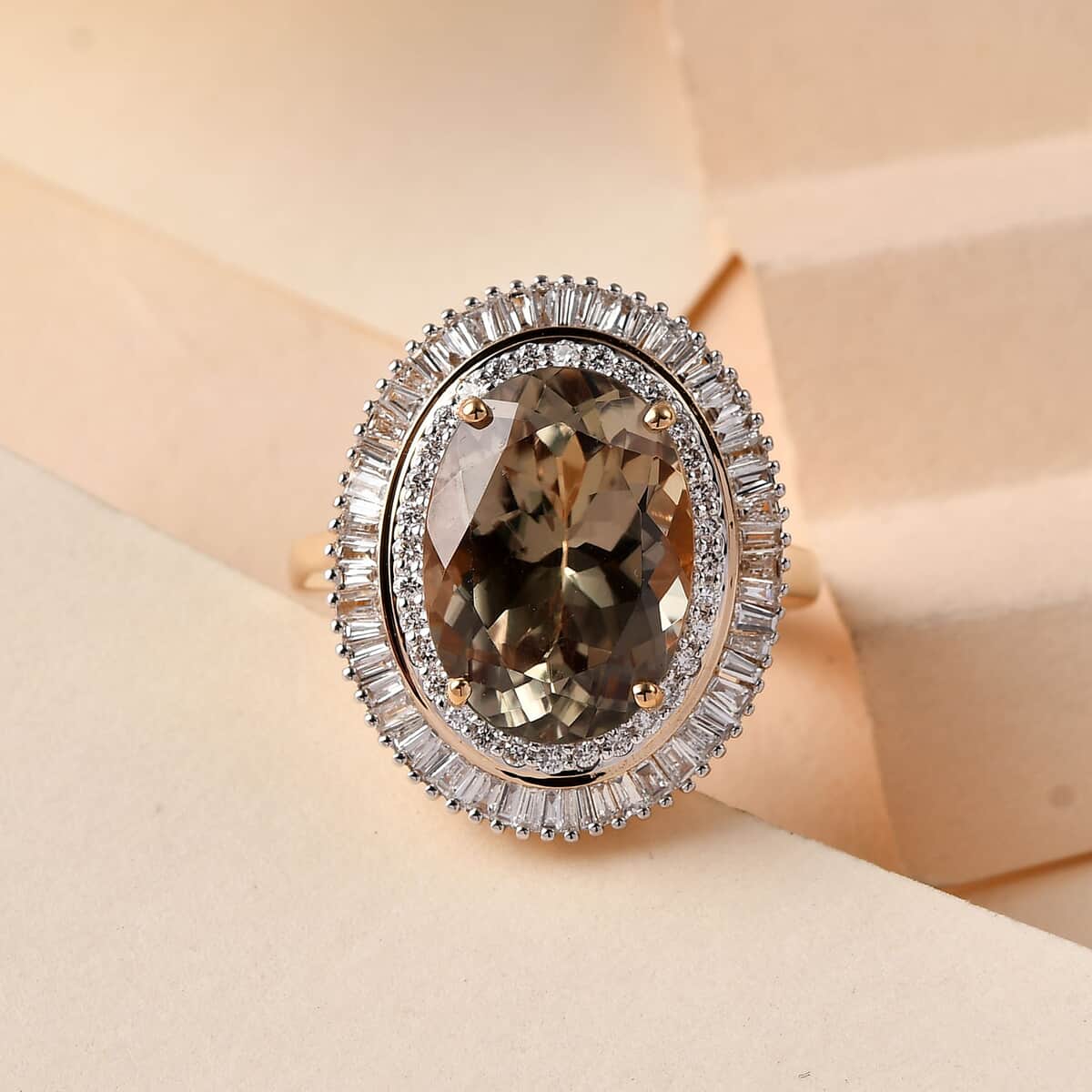 Prematuur het dossier motor Buy Mother's Day Special Iliana 18K Yellow Gold AAA Turkizite and Diamond  G-H SI Double Halo Ring (Size 7.0) 6.75 Grams 8.00 ctw at ShopLC.