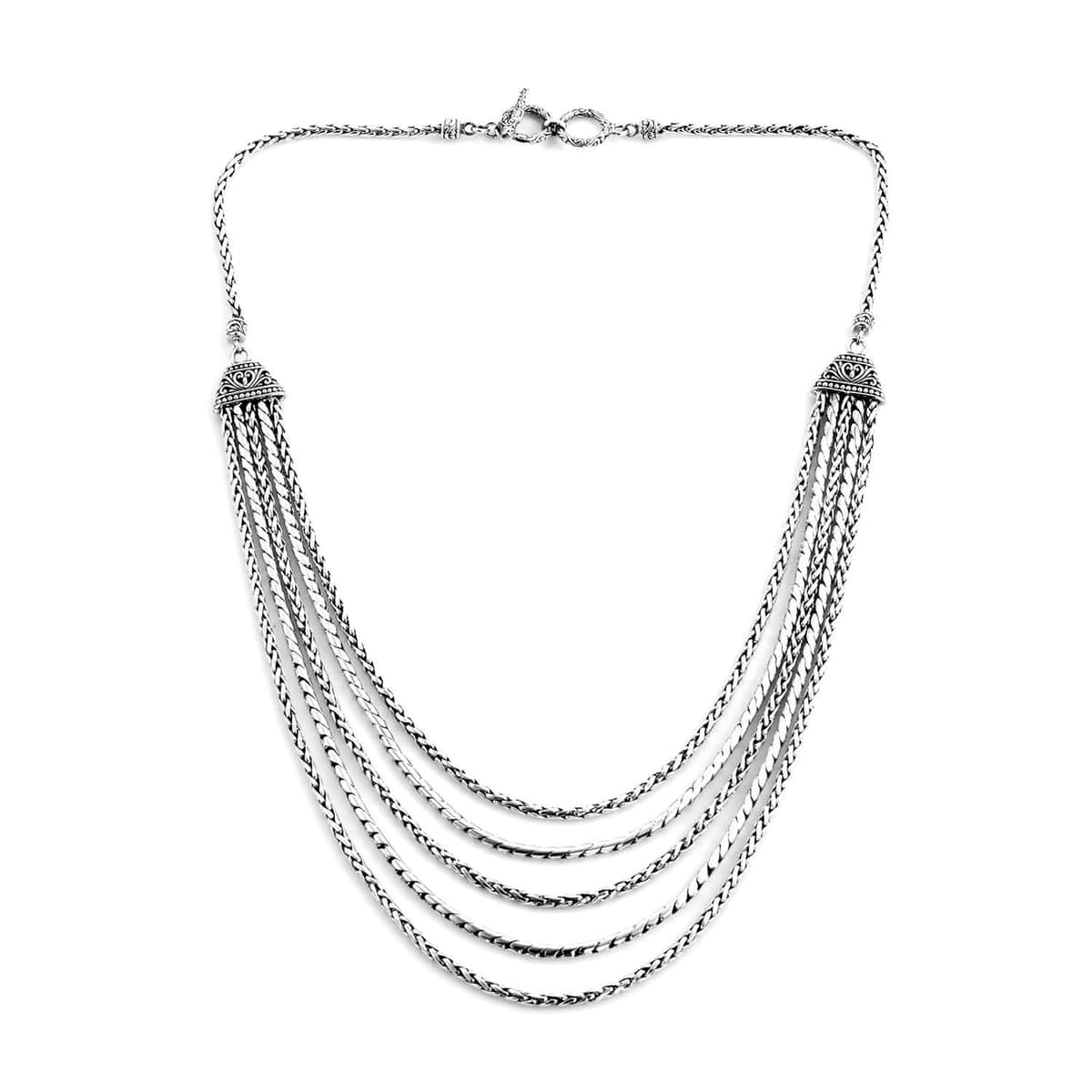 Buy BALI LEGACY Sterling Silver Multi Layered Padian Chain Necklace 20 ...