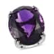 Amethyst Solitaire Ring in Platinum Over Sterling Silver, Cocktail Ring For Women (Size 6.0) 48.25 ctw image number 0